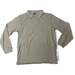 Tacvasen Tactical Med Men's 3-Button Tan Long Sleeve Outdoor Sports Shirt